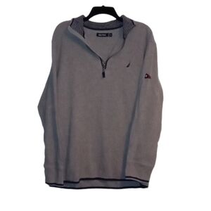 Nautica half zip gray heavy sweater
